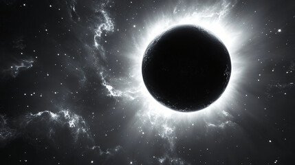 Obraz premium a black hole in the middle of a nebula