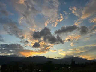 sunset in the mountains