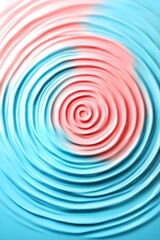 Naklejka premium Abstract 3D Ripple Pattern in Blue and Pink, Modern Wave Texture, Circular Flow Design