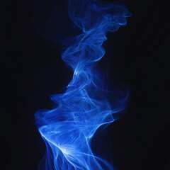 Obraz premium blue smoke on a black background