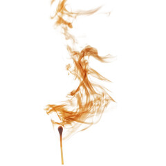 A Dancing Flame from a Matchstick Creating a Flicker Isolated on Transparent Background
