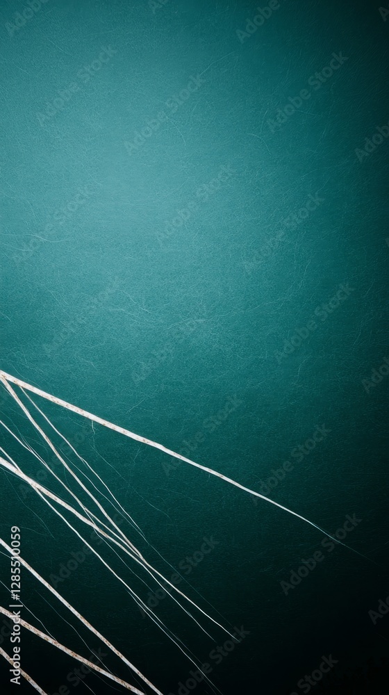 Poster abstract close-up of delicate white lines against a teal background showcasing intricate textures an