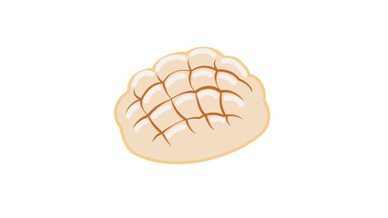 メロンパン（背景透過）のイラスト