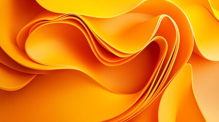 Abstract folded paper effect. Bright colorful yellow background.3D rendering