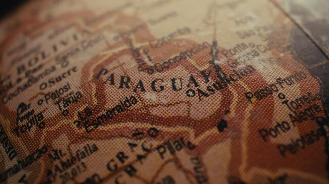 Paraguay on a map of South America.