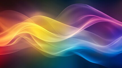 Obraz premium Abstract rainbow background with curved lines and blurred shapes