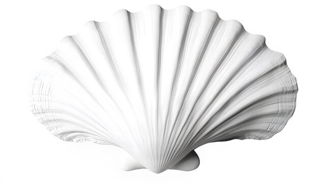 A white beach shell, clean white background, transparent isolate
