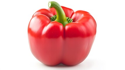 A bright red bell pepper, clean white background, transparent isolate