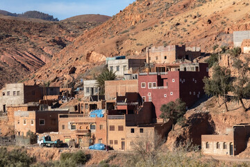 Berber village in Atlas mountains of Morocco