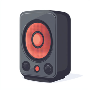 black speaker with red speaker clip art preview