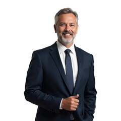 Serious Mature Businessman Studio Portrait - Focused Senior Professional