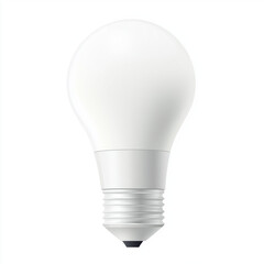 Realistic white smart light bulb with a screw base. Ideal for technology-themed visuals, smart home illustrations, and energy-efficient product designs