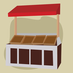  wooden street food cart.Wooden cart isolated on white, 