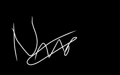 letter N signature illustration. Handwritten initial letter and signature N logo.
