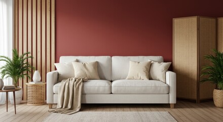 Bold Elegance: Modern Interior with a Red Accent Wall