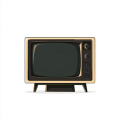 Classic black and brown television set with a vintage screen, perfect for retro-style, nostalgic designs, and entertainment themes
