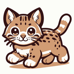 A simple Bobcat vector style with white background