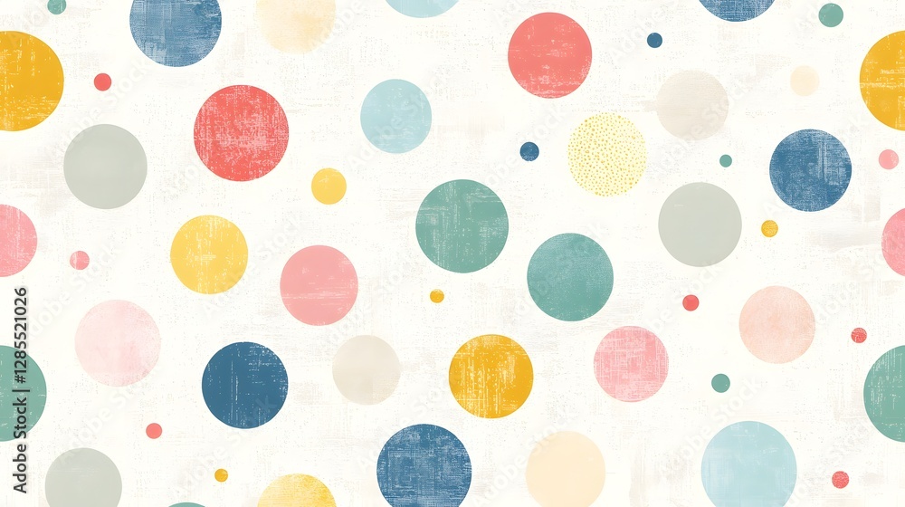 Poster faded pastel polka dot pattern with worn out vintage texture soft retro inspired abstract background