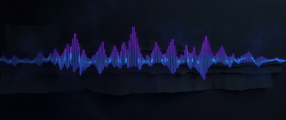 A vibrant audio wave illustration against a dark backdrop, showcasing sound and visual representation.