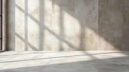 Minimalist Interior Space with Natural Light and Concrete Walls
