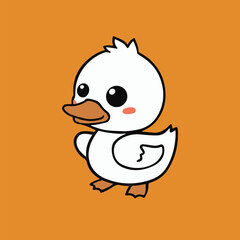 Cute Duck (Orange Background)