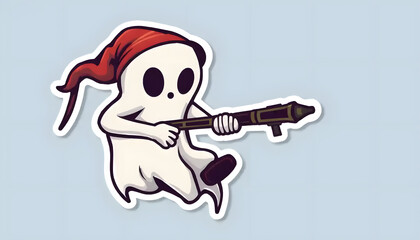 Fototapeta premium A_sticker_of_a_ghost Generative AI