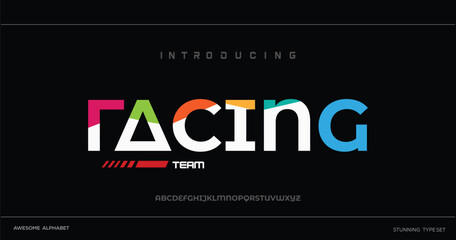 Abstract future alphabet font. Minimal technology typography, Creative urban sport fashion futuristic font and with numbers. vector illustration
