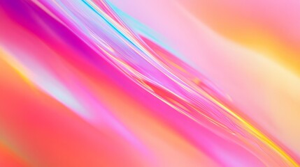 Obraz premium Iridescent neon hues blend with soft pastel gradients, evoking a futuristic, dreamlike ambiance. 