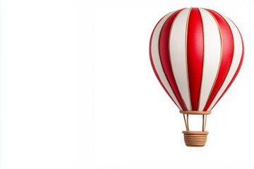 Fototapeta premium Red And White Striped Hot Air Balloon