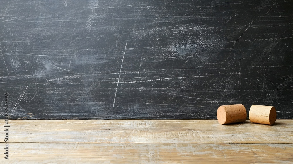 Poster vintage chalkboard surface with faint chalk marks and a worn black finish perfect for educational cl