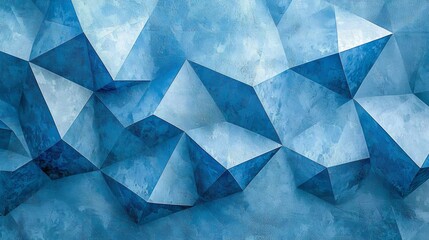 Fototapeta premium Colorful geometric wall art featuring blue tones with dynamic shapes and textures in contemporary design