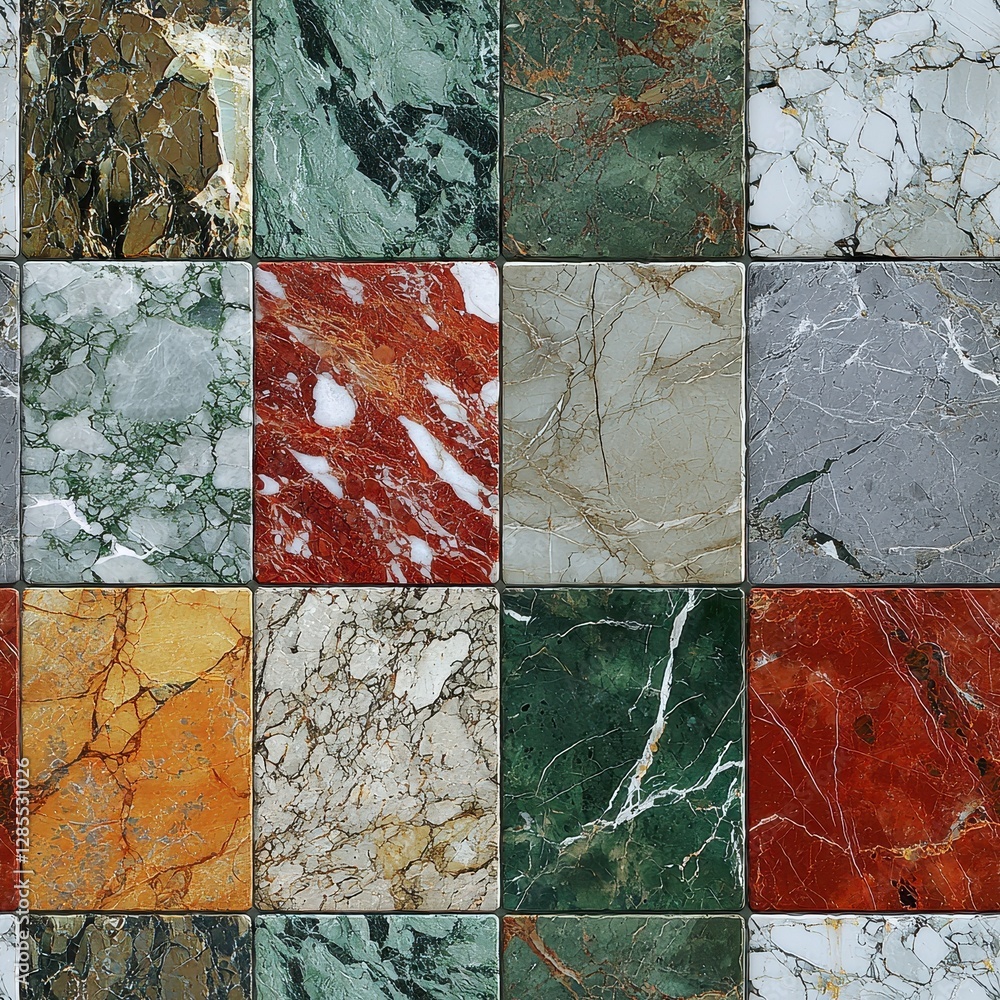 Poster pattern seamless texture for game, elegant marble tile pattern displaying intricate veins and shades