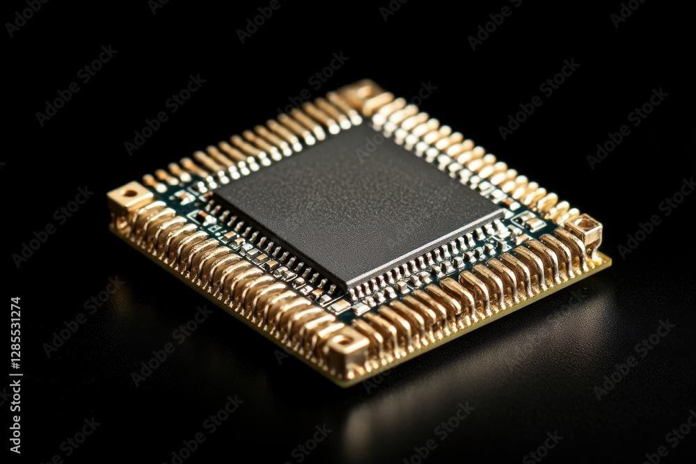 Poster flickering computer processor integrated circuit board showcasing advanced technology in modern elec