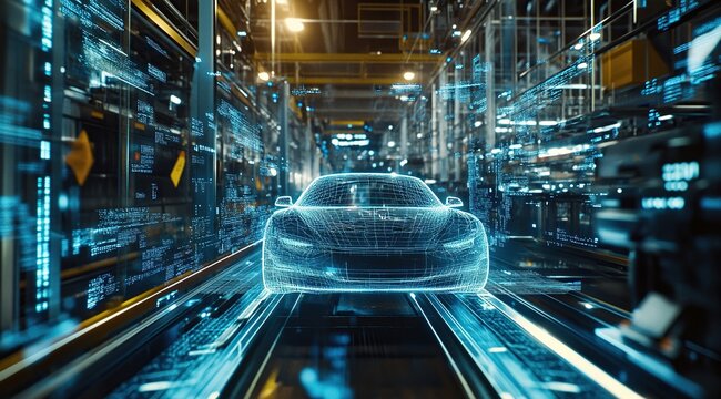 Digital Car Manufacturing:  Advanced Technology Shapes Future Vehicles in Smart Factories Efficiently