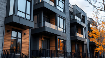 Modern Urban Condominium Architecture with Stylish Design Details : Generative AI