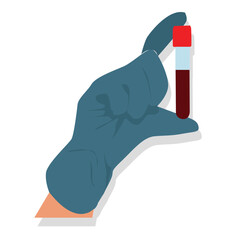 blood tube isolated. Medical test tube with blood inside. 