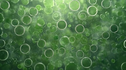 Abstract Green Circles Bokeh Background Soft Lighting Dreamy Atmosphere