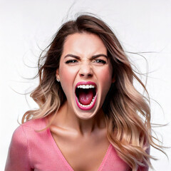 young woman screaming