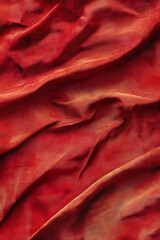 Obraz premium Red Velvet Fabric with Rich Textures and Draped Abstract Patterns : Generative AI
