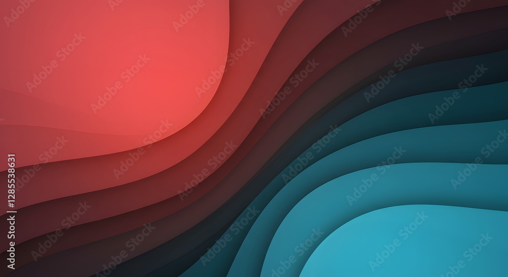 Poster abstract paper cut background with dynamic color transitions