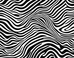 Vector striped pattern. Black-white background. Stylized Zebra pattern, isolated vector illustration  background
