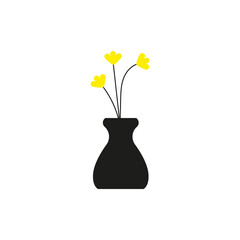 flower vase icon vector design template elegant style