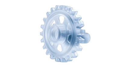 White gear wheel on black background, a visual representation of industrial design and engineering concepts