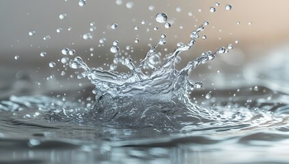 Water splashes the background, and water drops and ripples on the water's surface. Generated by AI