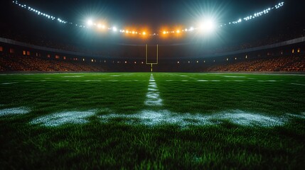 Night Football Stadium Game Field View