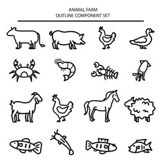 Animal farm outline component set