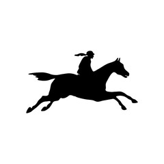 Equestrian or Horse Jockey Silhouette Icon vector illustration. Editable graphic resources for many purposes.