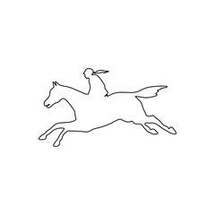 Equestrian or Horse Jockey Outline Icon vector illustration. Editable graphic resources for many purposes.