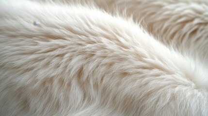 Obraz premium Detailed view of soft white fur with a smooth texture. Generative AI