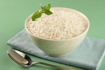 Hot Steamed Cooked Rice, Asian dish